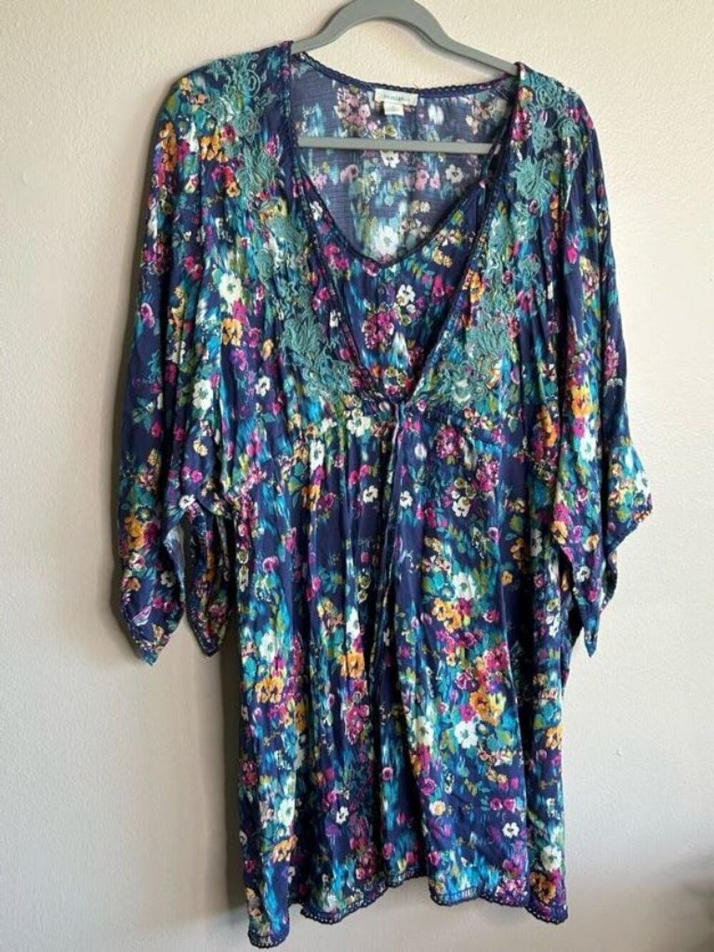 Sundance Dress Womens Small Embroidered Colorful Kimono Style Boho Floral